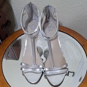 Vince Camuto Silver Strappy Heels